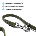 Double Ended Training Leash | All Breeds - Durable & Soft 2m Leash - Khaki