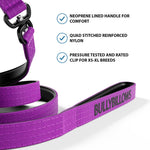 1.4m Swivel Combat Lead | Neoprene Lined, Secure Rated Clip with Soft Handle - Purple